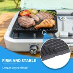 Ceramic Nonstick Reversible Griddle for Coleman Cascade & Triton, 8.5" x 8.5" Square Flat & Ribbed Camping Griddle (1 Pack) | Built-In Storage Fit, No-Wobble Stable Design, For 2-Burner Camp Stoves - Image 4