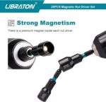 Libraton 20PCS Magnetic Nut Driver Set, Impact Drill Driver Bit Set 1/4", Metric and SAE Nut Driver, with Storage Bag, 5-13mm and 3/16''-1/2'' Nut Drivers - Image 6