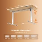 FEZIBO Standing Desk, 48 × 24 Inches Electric Height Adjustable, Sit and Stand Up, Computer Office Desk with Splice Board, White Frame/Maple TOP - Image 4