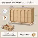 Oak&Sparrow Mid Century Modern Dresser for Bedroom, Natural Oak 6 Drawer Dresser with Arched Front, 47'' Wide Chest of Drawers Wood Storage Organizer for Living Room - Image 3