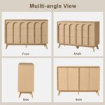 Oak&Sparrow Mid Century Modern Dresser for Bedroom, Natural Oak 6 Drawer Dresser with Arched Front, 47'' Wide Chest of Drawers Wood Storage Organizer for Living Room - Image 9