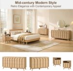 Oak&Sparrow Mid Century Modern Dresser for Bedroom, Natural Oak 6 Drawer Dresser with Arched Front, 47'' Wide Chest of Drawers Wood Storage Organizer for Living Room - Image 10