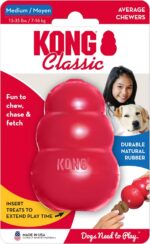 KONG Classic Stuffable Dog Toy - Fetch & Chew Toy for Dogs - Treat-Filling Capabilities & Erratic Bounce for Extended Play Time - Durable Natural Rubber Material - for Medium Dogs - Image 11