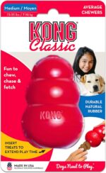 KONG Classic Stuffable Dog Toy - Fetch & Chew Toy for Dogs - Treat-Filling Capabilities & Erratic Bounce for Extended Play Time - Durable Natural Rubber Material - for Medium Dogs - Image 12