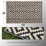 SAND MINE Waterproof Outdoor Rug 5x8 ft, Plastic Reversible Rug, Modern Area Rug, Large Floor Mat for Outdoors, RV, Patio, Backyard, Deck, Picnic, Beach, Camping, Black & Beige - Image 3
