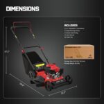 PowerSmart EasyGlide 21-Inch Gas Lawn Mower, 144cc 4-Stroke OHV Engine, Push Walk-Behind, 3-in-1 Mulch/Bag/Side Discharge, Steel Deck, 6 Height Adjustment - Image 4