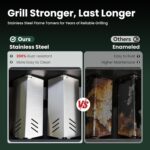 GREEN PARTY 2 Burner Griddle Grill Combo, 2 in 1 Propane Gas BBQ Grill w/Cast Iron Plate, Outdoor Flat Top Grill, 20,000 BTU Output Small Propane Barbecue Grill for Camping Patio Backyard(No Dome Lid) - Image 8