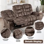 HAOMARKETS 3 Pieces Recliner Sofa Furniture Set, Include 2 Power Recliner Chairs with Message&Heat and a 3-Seater Reclining Couch for Living Room, Brown - Image 6
