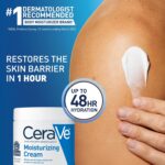 CeraVe Moisturizing Cream, Body and Face Moisturizer for Dry Skin, Body Cream with Hyaluronic Acid and Ceramides, Daily Moisturizer, Oil-Free, Fragrance Free, Non-Comedogenic, 19 Ounce - Image 4