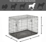 Midwest Homes for Pets 42-Inch New World Crate for Large Breeds, 71-90 lbs, Double Door Folding Dog Crate, Leak-Proof Tray & Secure Latches, Portable, Durable & Easy to Assemble - Image 8
