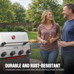 Monument Grills 4 Burner Stainless Steel Propane Mesa 2 Gas Grill, 500°F in 5 Mins, 525 sq.in, 37,000 BTU, with Broil Zone, Foldable Side Shelves, Knob Controls, Built in Thermometer, Mesa II 410BZ - Image 6
