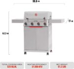 Monument Grills 4 Burner Stainless Steel Propane Mesa 2 Gas Grill, 500°F in 5 Mins, 525 sq.in, 37,000 BTU, with Broil Zone, Foldable Side Shelves, Knob Controls, Built in Thermometer, Mesa II 410BZ - Image 9