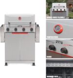 Monument Grills 4 Burner Stainless Steel Propane Mesa 2 Gas Grill, 500°F in 5 Mins, 525 sq.in, 37,000 BTU, with Broil Zone, Foldable Side Shelves, Knob Controls, Built in Thermometer, Mesa II 410BZ - Image 10