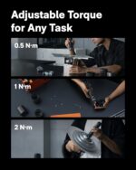 HOTO PixelDrive Electric Screwdriver, Smart Display, 6 Torque Settings, 0.5 to 6 N·m, 1/4'' Hex 30 Bits, LED Light, 2000 mAh Rechargeable Cordless Screwdriver Set for Electronics, Gadgets for Men - Image 4