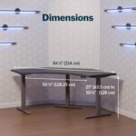 Vari Command Center Electric Standing Desk – 120° Curved Sit-Stand Gaming Desk Corner Workstation for Triple Monitors + Sloped Front Edge, 4 Height Settings, 200 lb Capacity (Black Top/Slate Legs) - Image 3