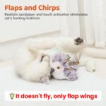 Potaroma Cat Toys Flapping Bird (No Flying), Lifelike Sandpiper Chirp Tweet, Rechargeable Touch Activated Kitten Toy Interactive Cat Exercise Toys for All Breeds Cat Kicker Catnip Toys 4.0" - Image 3