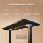 Desktronic HomePro Standing Desk 48x24 — Made in Europe, Ergonomic Sit Stand Home Office Desk, Electric Height Adjustable, Dual Motor, USB & USB-C Charging, Wobble-Free, Touchscreen, 3 Memory Presets - Image 4