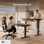 Desktronic HomePro Standing Desk 48x24 — Made in Europe, Ergonomic Sit Stand Home Office Desk, Electric Height Adjustable, Dual Motor, USB & USB-C Charging, Wobble-Free, Touchscreen, 3 Memory Presets - Image 8