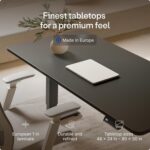 Desktronic HomePro Standing Desk 48x24 — Made in Europe, Ergonomic Sit Stand Home Office Desk, Electric Height Adjustable, Dual Motor, USB & USB-C Charging, Wobble-Free, Touchscreen, 3 Memory Presets - Image 9