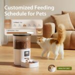 IMIPAW Automatic Cat Feeders, Timed Cat Dry Food Dispenser with Desiccant Bag, Dual Power Supply, Programmable Portion Size, 6 Meals, 20 Portions Per Day, Auto Pet Feeder for Cats and Small Dog, White - Image 3