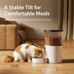 IMIPAW Automatic Cat Feeders, Timed Cat Dry Food Dispenser with Desiccant Bag, Dual Power Supply, Programmable Portion Size, 6 Meals, 20 Portions Per Day, Auto Pet Feeder for Cats and Small Dog, White - Image 4