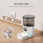 IMIPAW Automatic Cat Feeders, Timed Cat Dry Food Dispenser with Desiccant Bag, Dual Power Supply, Programmable Portion Size, 6 Meals, 20 Portions Per Day, Auto Pet Feeder for Cats and Small Dog, White - Image 5