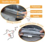 Cat Tunnel for Indoor Cats, 51×12 inch Foldable Big Cat Tunnel, Grey Suede Pet Tunnels with Two Peepholes and a Bubble Ball - Image 4