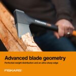 Fiskars X15 Splitting Axe, Tree Branch Cutter and Wood Splitter (23.5-Inch Axe) with Shock-Absorbing Handle - Image 5
