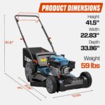 SENIX 21'' Self-Propelled Gas Lawn Mower (FWD), 170 cc 4-Cycle Engine 3.8 HP, 3-in-1 (Bagging/Mulching/Side Discharge), 6-Position Cutting Height Adjustment, 1.7 Bushels Grass Bag - Image 3