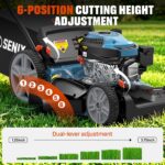 SENIX 21'' Self-Propelled Gas Lawn Mower (FWD), 170 cc 4-Cycle Engine 3.8 HP, 3-in-1 (Bagging/Mulching/Side Discharge), 6-Position Cutting Height Adjustment, 1.7 Bushels Grass Bag - Image 8