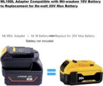 ML18DL Battery Adapter Compatible with Dewalt 20V Cordless Tools, Adapter Compatible with Mil-Waukee 18V M-18 Battery to Replacement for Dewalt 20V Max Lithium Batteries - Image 3