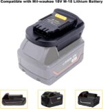 ML18DL Battery Adapter Compatible with Dewalt 20V Cordless Tools, Adapter Compatible with Mil-Waukee 18V M-18 Battery to Replacement for Dewalt 20V Max Lithium Batteries - Image 4
