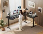 OffiGo 63 Inch Reversible L Shaped Electric Standing Desk, Height Adjustable Corner Stand up Desk, Ergonomic Large Lift Computer Table for Home, Office, Workstation, Black - Image 3