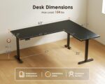 OffiGo 63 Inch Reversible L Shaped Electric Standing Desk, Height Adjustable Corner Stand up Desk, Ergonomic Large Lift Computer Table for Home, Office, Workstation, Black - Image 4