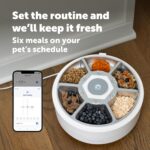 PetSafe FreshFeed Refrigerated Pet Feeder Automatic Wet Food Feeder for Cats & Small Dogs App Control 6 Fresh Meals Stainless Steel Inserts White - Image 4