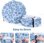 Cat Tunnel Bed, Cute Cat Tunnel Toy with Washable Cushion, Fits Indoor Cats up to 25 lbs, Cute Peekaboo Cave Pet Bed for Kittens, Rabbits, Blue Heart - Image 5