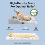 Bedsure Cooling Dog Beds Large Sized Dog - Orthopedic Large Dog Cooling Bed Washable, Dogs Couch Sofa with Waterproof Removable Cover, Pet Bed with Nonskid Bottom, Cooling Grey, 35" - Image 6