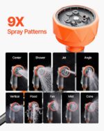 VEVOR Retractable Garden Hose Reel, 5/8 Inch x 100 ft Wall Mounted Hose Reel, Heavy Duty Garden Hose Reel with 9 Patterns Nozzle, Any Length Lock, Upgraded Slow Return System and 180°Swivel Bracket - Image 7