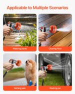 VEVOR Retractable Garden Hose Reel, 5/8 Inch x 100 ft Wall Mounted Hose Reel, Heavy Duty Garden Hose Reel with 9 Patterns Nozzle, Any Length Lock, Upgraded Slow Return System and 180°Swivel Bracket - Image 8