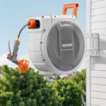 VEVOR Retractable Garden Hose Reel, 5/8 Inch x 100 ft Wall Mounted Hose Reel, Heavy Duty Garden Hose Reel with 9 Patterns Nozzle, Any Length Lock, Upgraded Slow Return System and 180°Swivel Bracket - Image 9