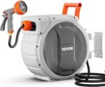 VEVOR Retractable Garden Hose Reel, 5/8 Inch x 100 ft Wall Mounted Hose Reel, Heavy Duty Garden Hose Reel with 9 Patterns Nozzle, Any Length Lock, Upgraded Slow Return System and 180°Swivel Bracket - Image 10