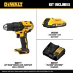 DEWALT 20V MAX Cordless Drill Driver Set, Electric Drill, Brushless 1/2 In 2 Speed, 2.0 Ah Battery and Charger Included, LED Light (DCD777D1) - Image 3