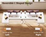 OffiGo L Shaped Electric Standing Desk with Wooden Drawers, 55 Inch Height Adjustable Corner Workstation with Power Outlets, Sit Stand Table for Home, Office, White - Image 7