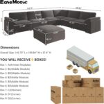 EASE MOOSE Oversized Sectional Modular Sofa,FSC Certified Large L Shape Sectional Couch Wide Deep Seat Modular Cloud Couch,Removable Cover - Image 3