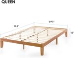 Mellow Naturalista Classic - 12 Inch Solid Wood Platform Bed with Wooden Slats, No Box Spring Needed, Easy Assembly, Queen, Pine - Image 3