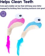 Catstages Petstages Dental Shrimpies Catnip Cat Chew Toy - 2 Pack - Image 3