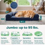 Furhaven Orthopedic Dog Bed for Large Dogs w/ Removable Bolsters & Washable Cover, For Dogs Up to 95 lbs - Quilted Sofa - Navy (Blue), Jumbo/XL - Image 4