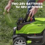Greenworks 48V (24V x 2) 17" Cordless (Push) Lawn Mower (200+ Compatible Tools), (2) 4.0Ah Batteries and Dual Port Rapid Charger Included - Image 5