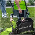 Greenworks 48V (24V x 2) 17" Cordless (Push) Lawn Mower (200+ Compatible Tools), (2) 4.0Ah Batteries and Dual Port Rapid Charger Included - Image 7