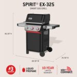 Weber Spirit® EX‑325 Smart Gas Grill (Liquid Propane) for Outdoor Cooking, 3 Burner – Black, Wi‑Fi Enabled Grill with Porcelain-Enameled Cast-Iron Grates, Sear Zone, Boost Burners - Image 5